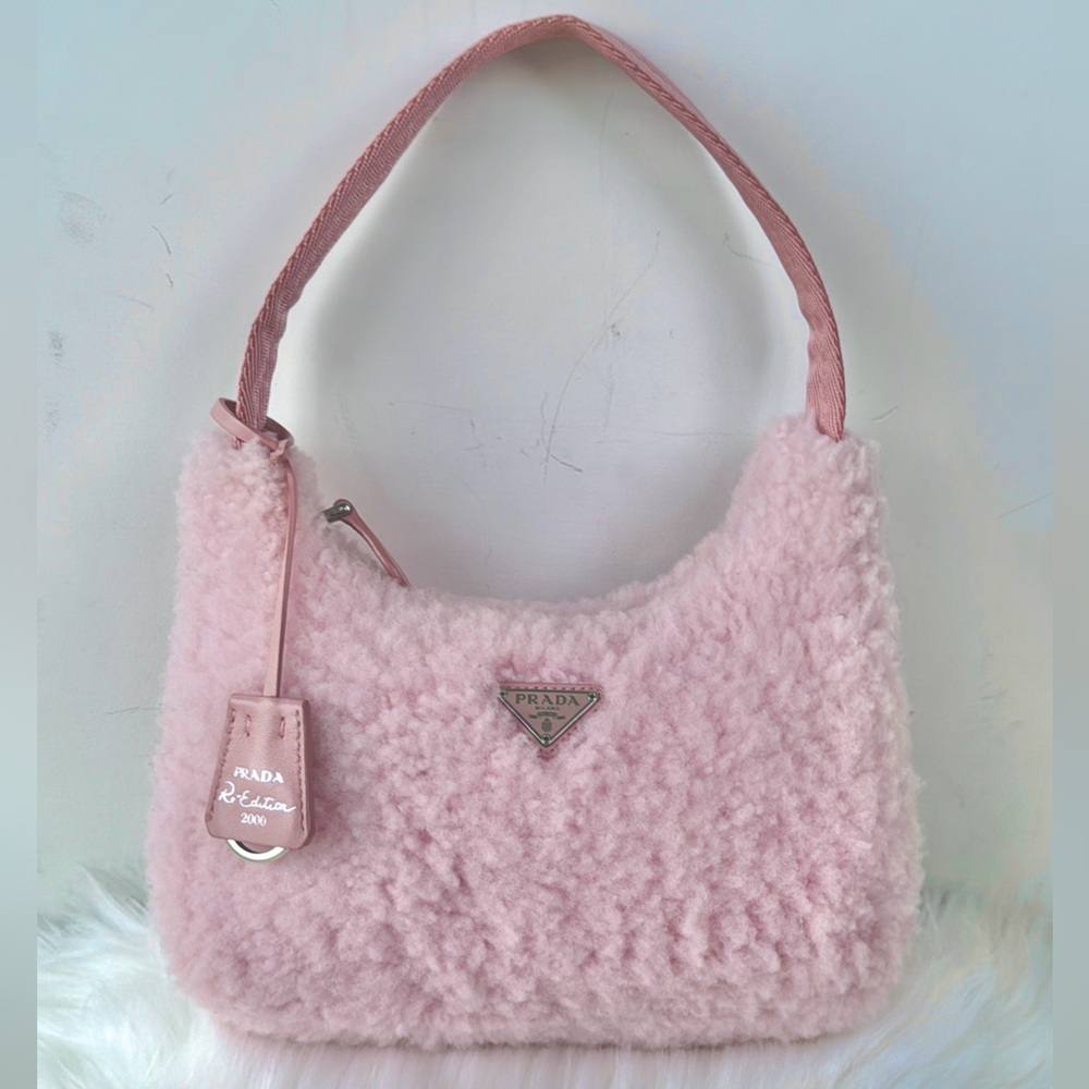 Prada Orchidea Shearling Mini Re-Edition 2000 Bag